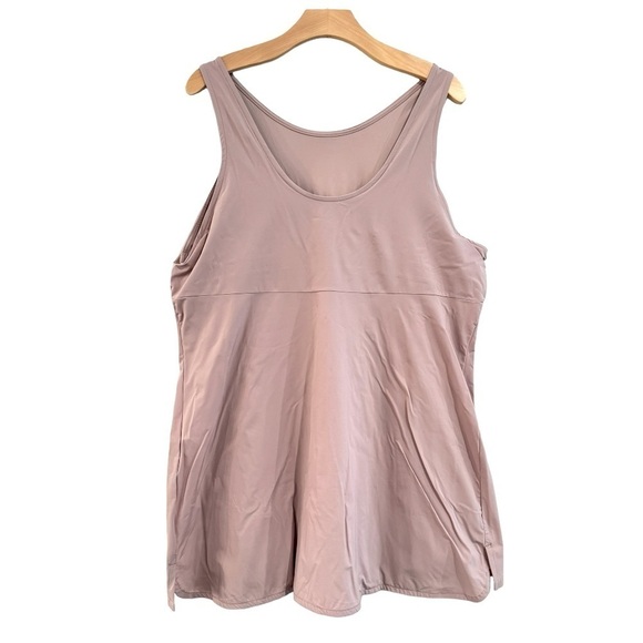 NIKE Dri-Fit Bliss Training Dress Empire Waist Sleeveless Taupe Size XXL NEW - Picture 2 of 13